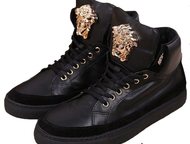  Versace Leather High-Top Sneakers     Versace.   -   !    !,  -  