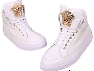 :  Versace Leather High-Top Sneakers     Versace.   -   !    !